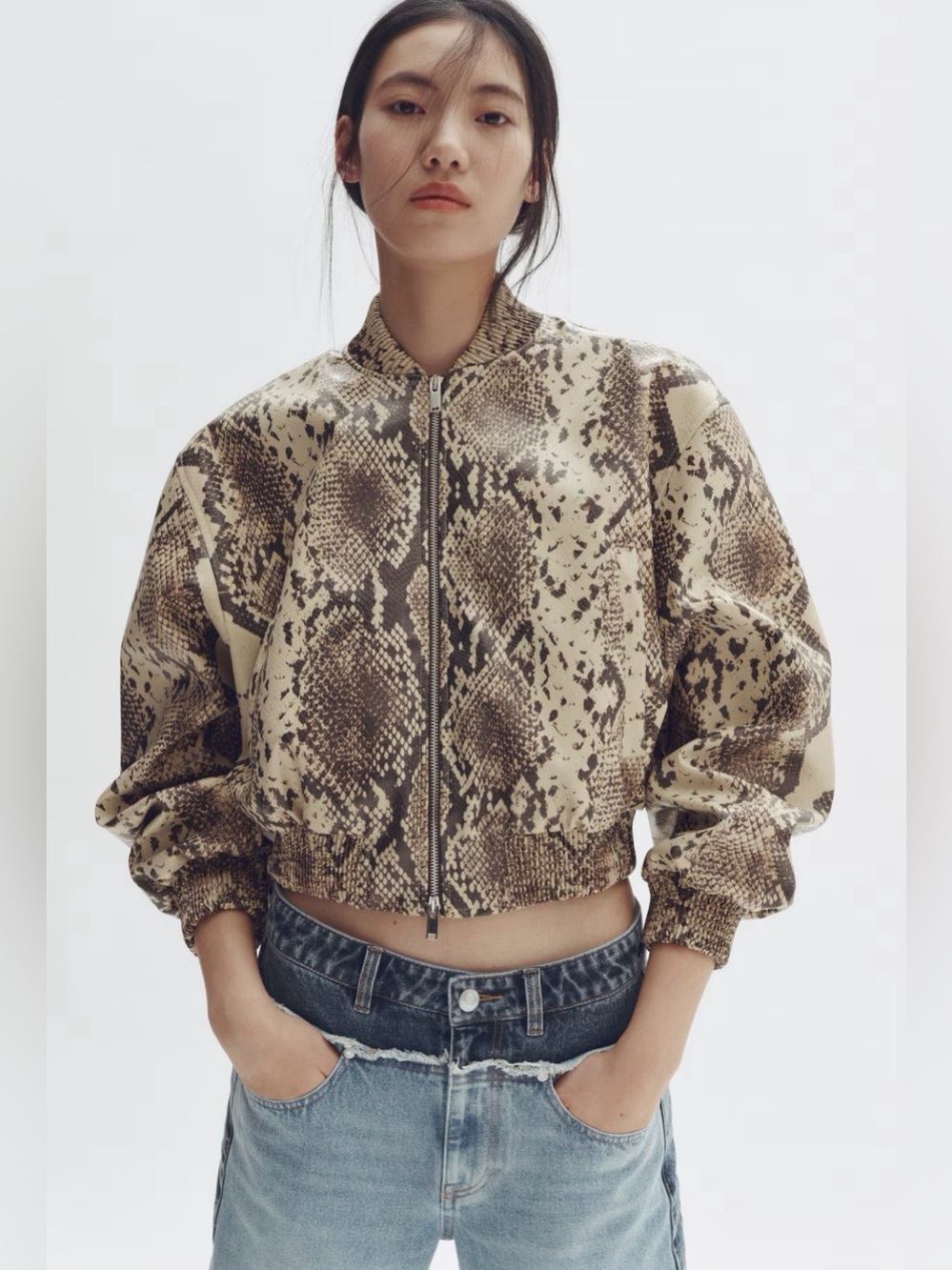 Stella McCartney H&M bomber jacket snake print